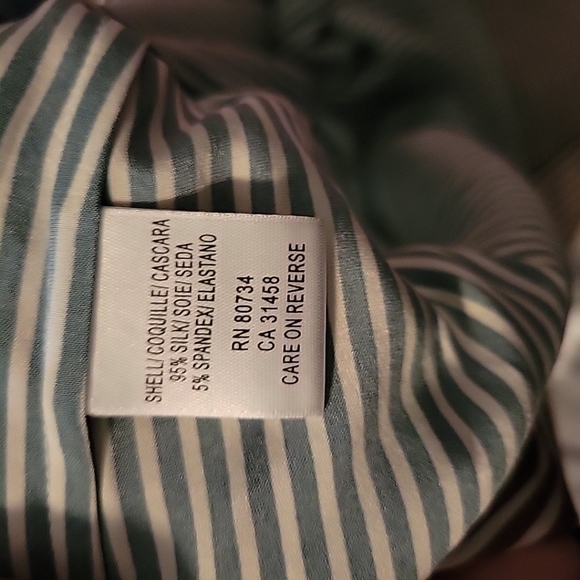 BCBG Max Azria Silk Halter Top Striped Green Brown White XS - Picture 7 of 7